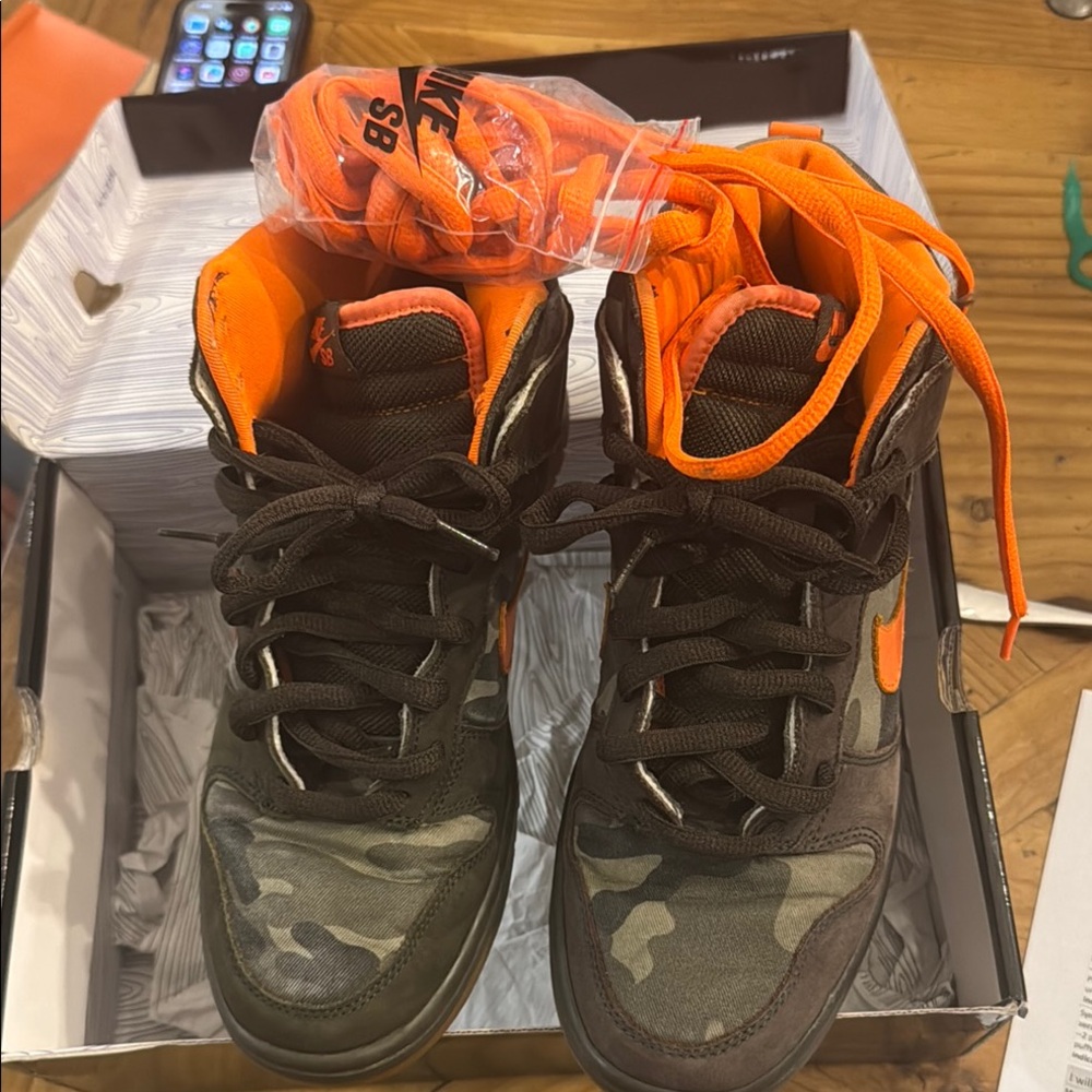 Nike SB Camo and Orange Men's Shoes